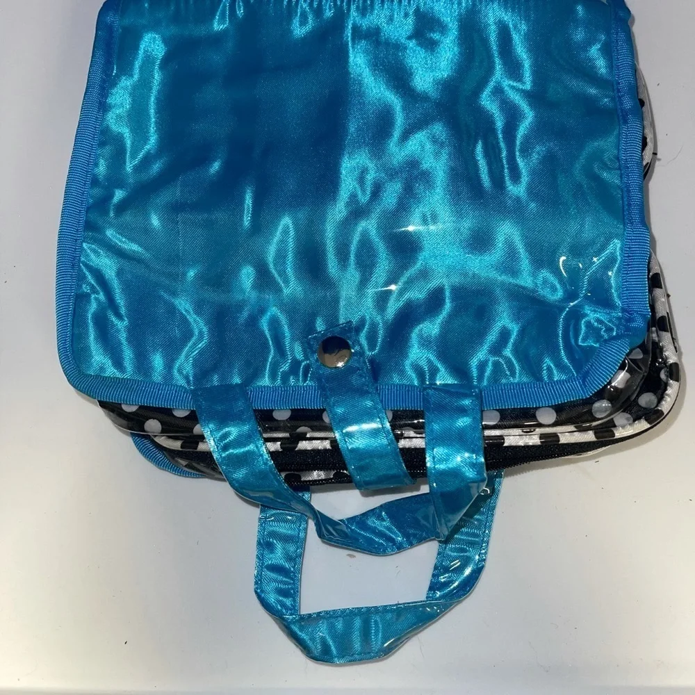 Dolly Mama Blue Satin & Sequin Makeup/Jewelry Case
